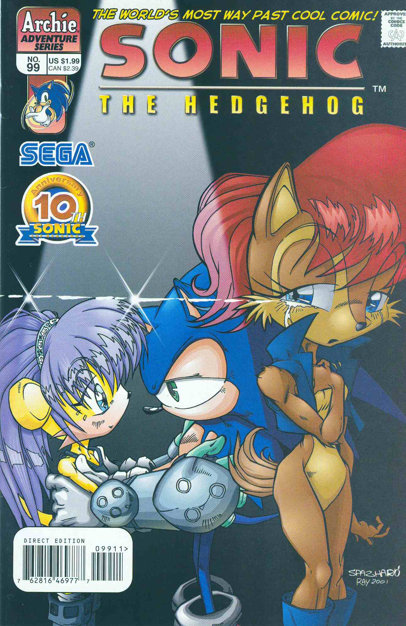 Sonic - Archie Adventure Series August 2001 Cover Page
